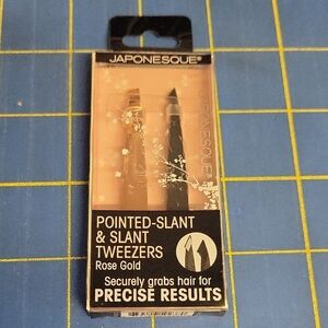 Japonesque Rose Gold Tweezers Set Of 2 New In Box